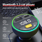 C9 Digital Display FM Transmitter Multifunctional Bluetooth Car MP3 Player USB Type-C Charger — C9