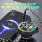 C9 Digital Display FM Transmitter Multifunctional Bluetooth Car MP3 Player USB Type-C Charger — view 3
