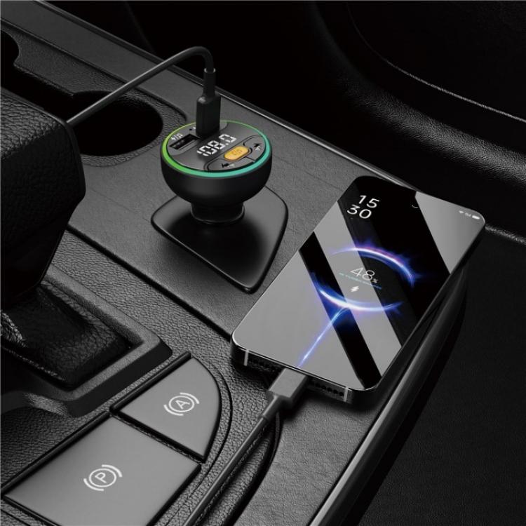 C9 Digital Display FM Transmitter Multifunctional Bluetooth Car MP3 Player USB Type-C Charger — view 7