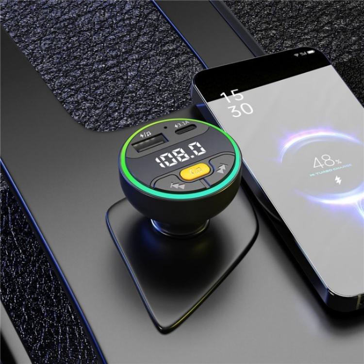 C9 Digital Display FM Transmitter Multifunctional Bluetooth Car MP3 Player USB Type-C Charger — view 8