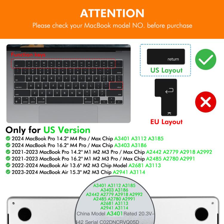 ENKAY US Version Keyboard Cover Soft Silicone Protective Film