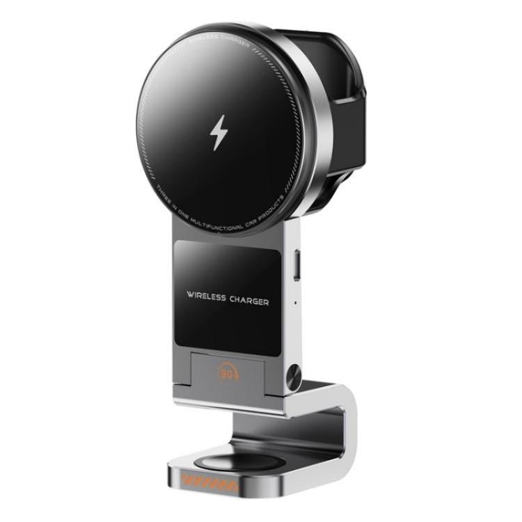 SD16 For Phone Watch Earphone Car Air Vent Phone Holder Magnetic 3 in 1 Wireless Charger — SD16 Black
