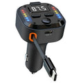 C69 PD 30W Fast Charger FM Transmitter Bluetooth Car Charger with Type-C Extendable Cable