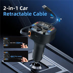 C69 PD 30W Fast Charger FM Transmitter Bluetooth Car Charger with Type-C Extendable Cable — view 3