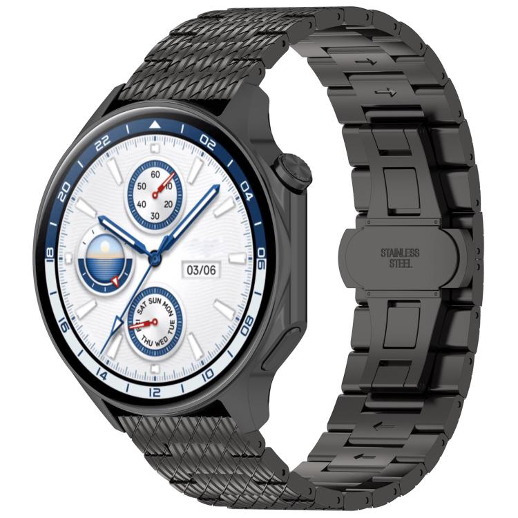 Twill Texture Stainless Steel Metal Watch Band