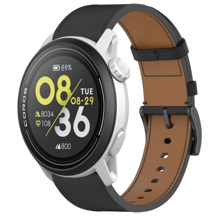 Press Button 22mm Leather Watch Band — Brown