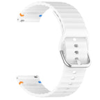 Wavy Grain Stitched 22mm Silicone Watch Band — White