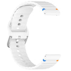 Wavy Grain Stitched 22mm Silicone Watch Band — Orange
