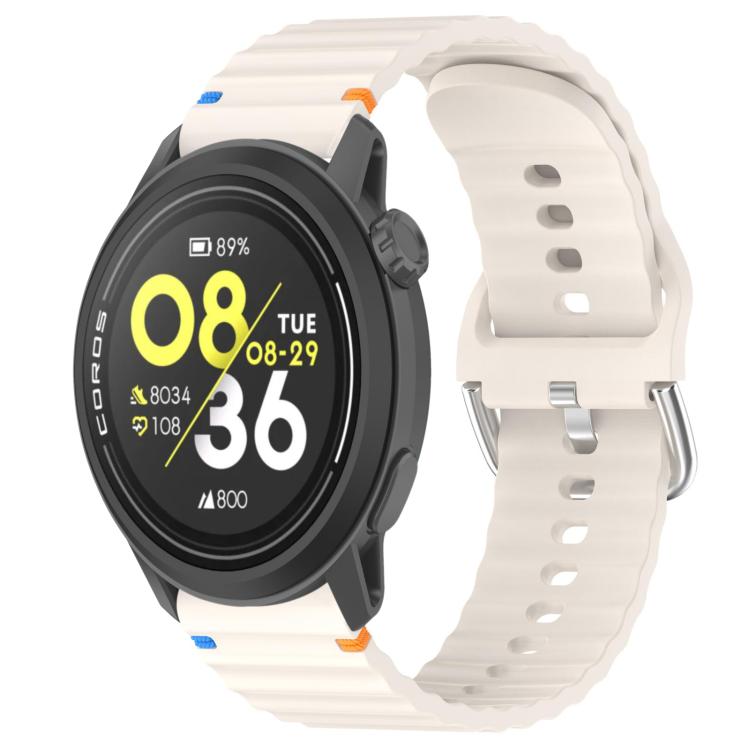 Wavy Grain Stitched 22mm Silicone Watch Band — view 14