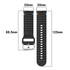 Wavy Grain Stitched 22mm Silicone Watch Band — view 18