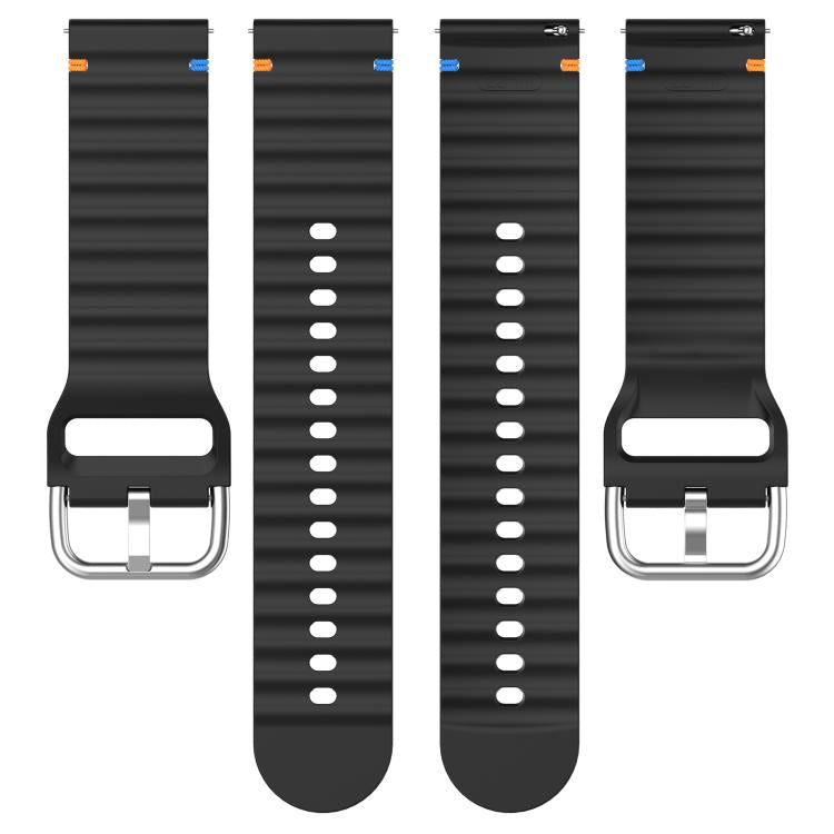 Wavy Grain Stitched 22mm Silicone Watch Band — view 19