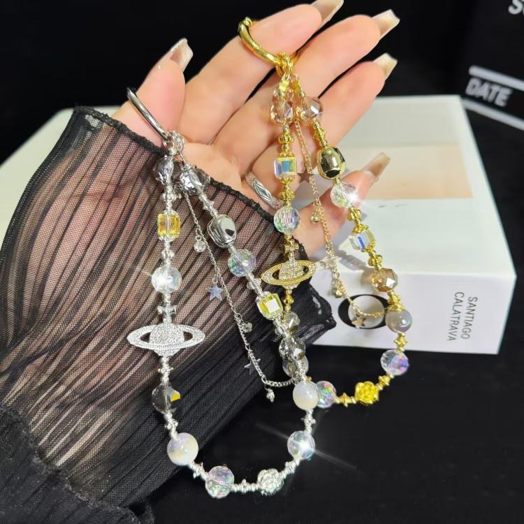 Cosmic Star Color Pearl Phone Chain