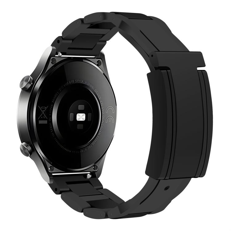 22mm Folding Magnetic Buckle Stainless Steel Rubber Watch Band — view 12