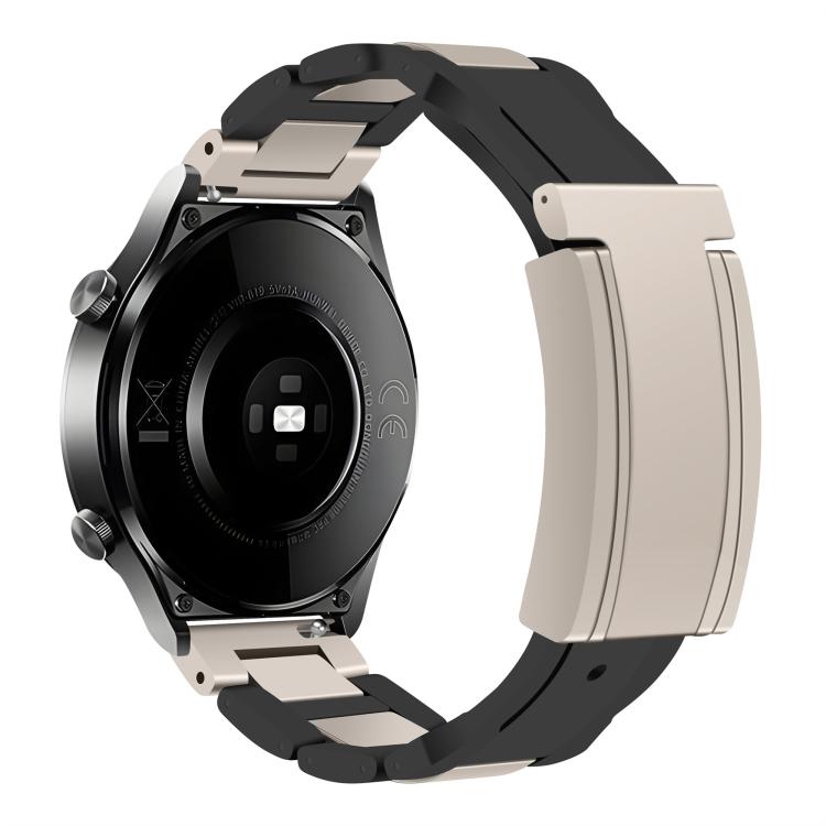 22mm Folding Magnetic Buckle Stainless Steel Rubber Watch Band