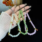 Peace And Joy Beaded Mobile Phone Chain — White