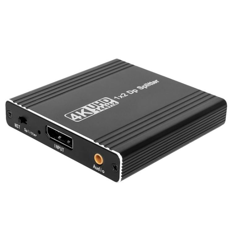FD 1X2 4K 144HZ Audio Extractor Splitter DisplayPort 1.4 to Dual DisplayPort MST Hub