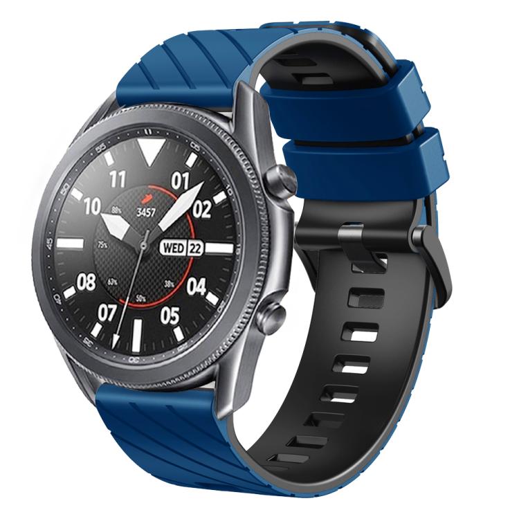 22mm Twill Dual Color Silicone Watch Band — Black Orange