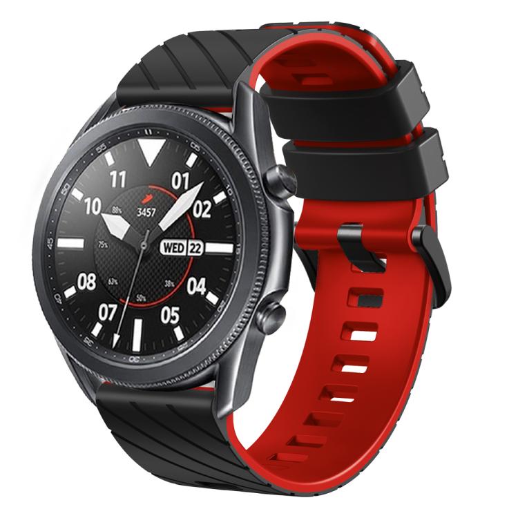 22mm Twill Dual Color Silicone Watch Band — Black Green