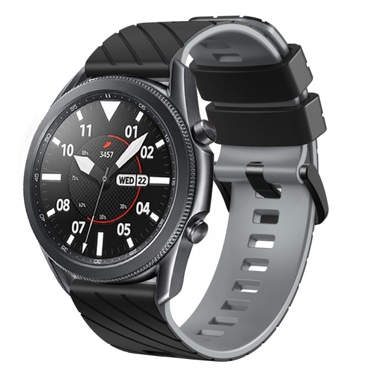 22mm Twill Dual Color Silicone Watch Band — Army Green Black