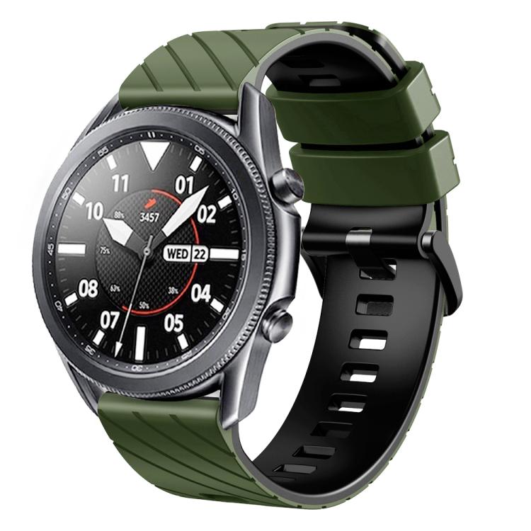 22mm Twill Dual Color Silicone Watch Band — Gray Orange
