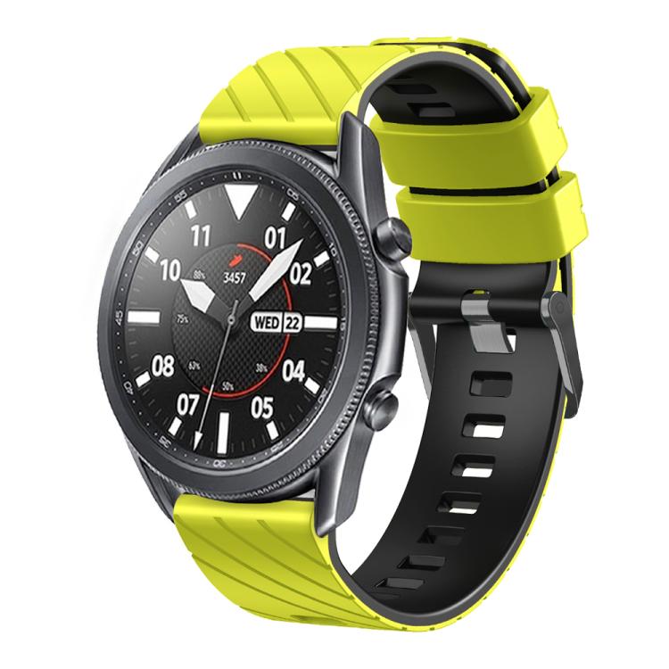 22mm Twill Dual Color Silicone Watch Band — Gray Lime