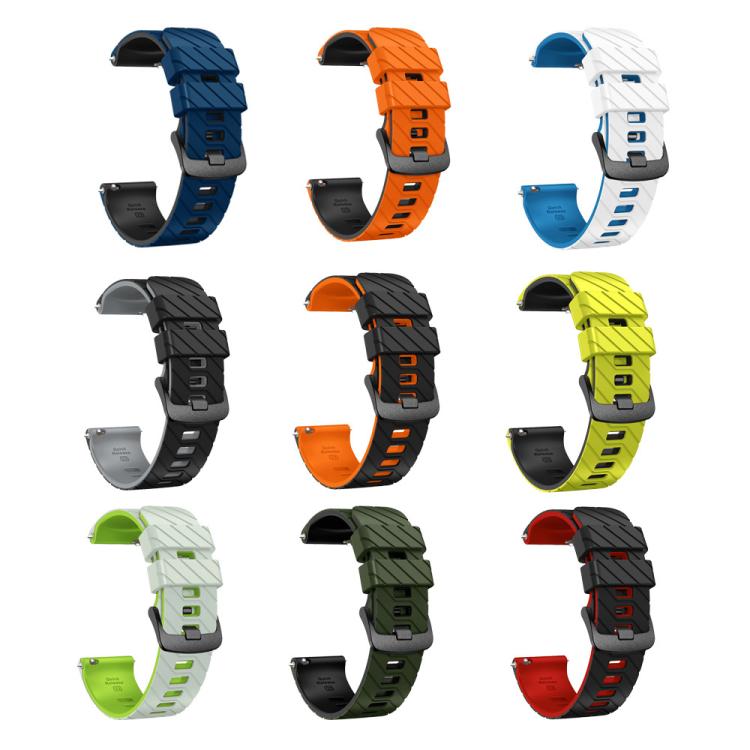 22mm Twill Dual Color Silicone Watch Band