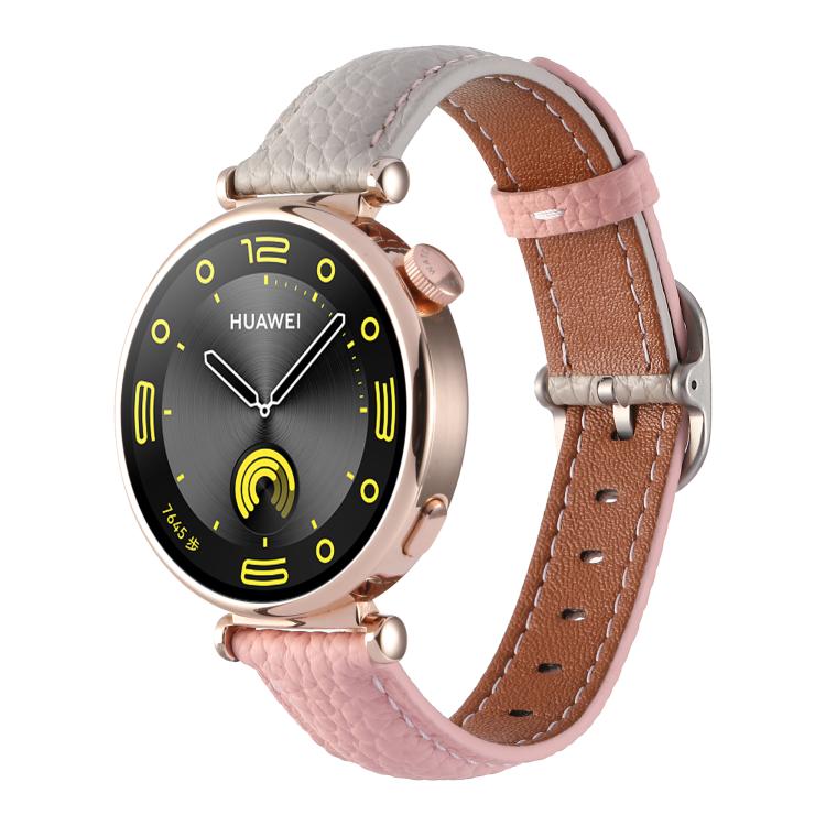 18mm Litchi Texture Square Buckle Genuine Leather Watch Band — view 12