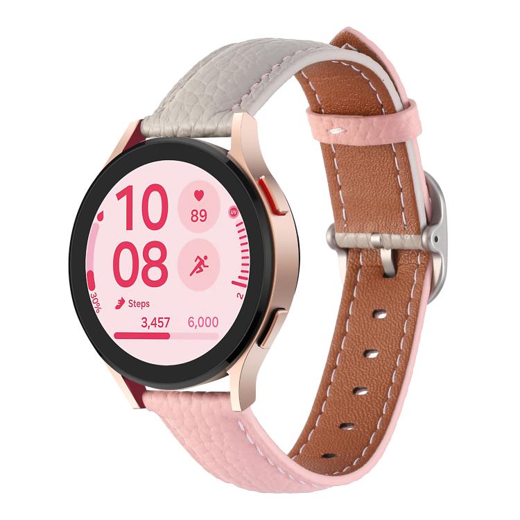 20mm Litchi Texture Square Buckle Genuine Leather Watch Band — view 12
