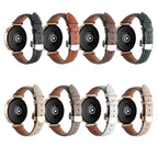 18mm Diamond Pattern Butterfly Buckle Genuine Leather Watch Band