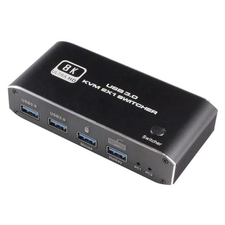 K4 Laptop Game Console 8K Ultra HD USB 3.0 KVM 2x1 Switcher 2 In 1 Out HDMI 2.1 Converter