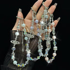 Asteroid Pearl Mobile Phone Chain — White