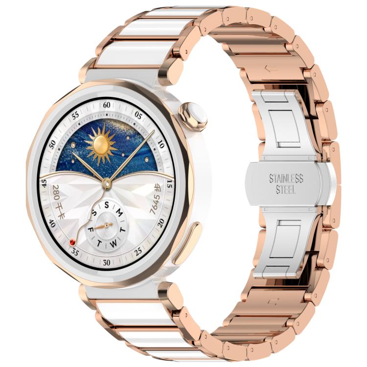 18mm Zinc Alloy Butterfly Buckle Ceramic White Metal Watch Band — view 6