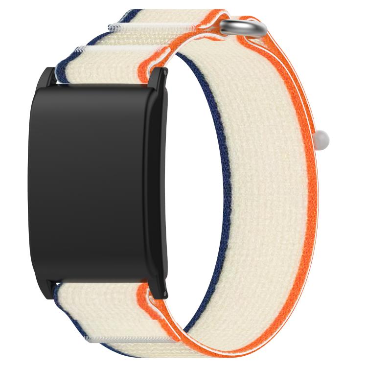 Nylon Loop Hook and Loop Fastener Watch Band — Green+Gray