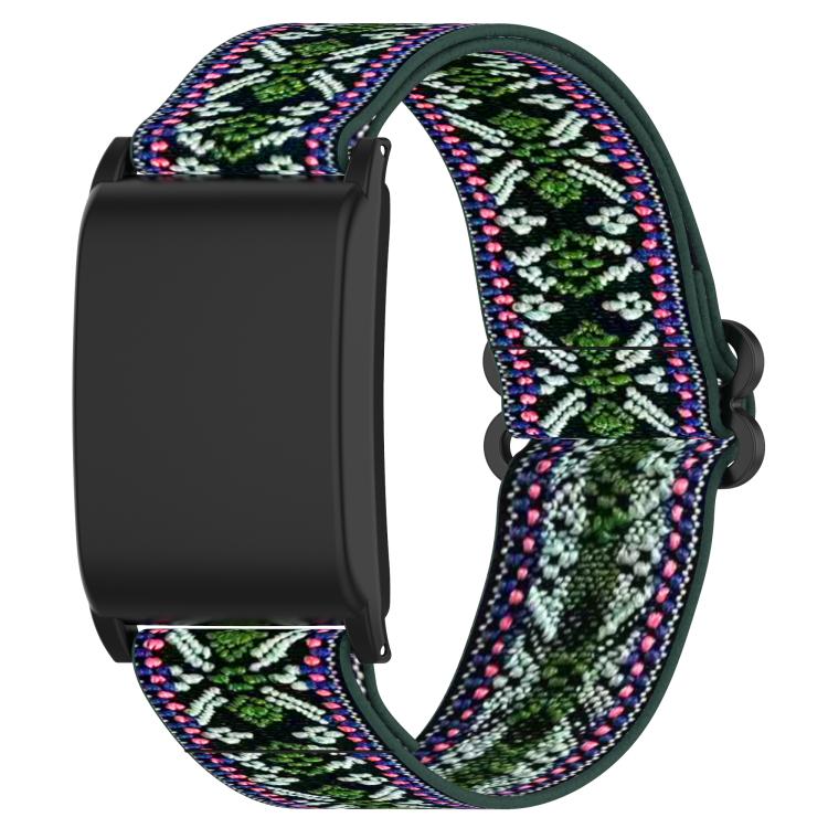 Slide Buckle Nylon Elastic Braided Watch Band — Dark Gray