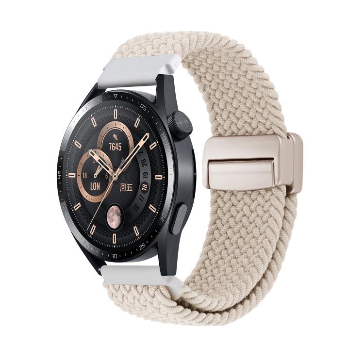 Magnetic Buckle Nylon Braided Watch Band — Black