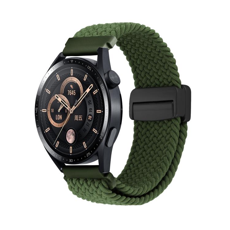 Magnetic Buckle Nylon Braided Watch Band — Blue