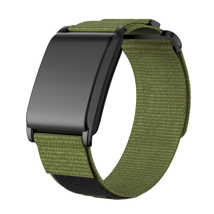 Two Sections Hook And Loop Fastener Nylon Watch Band — Green