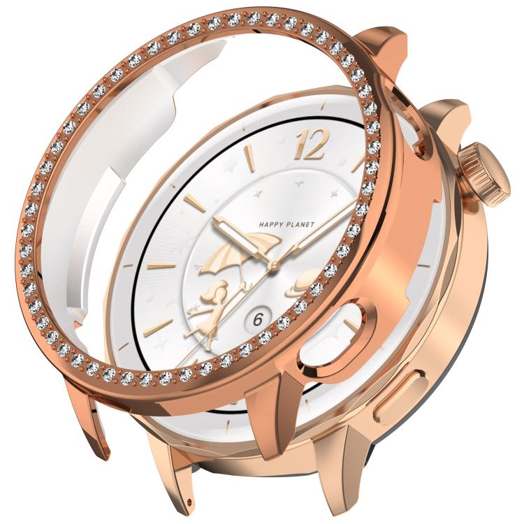 Single Row Diamond Half Coverage Hollow PC Watch Protective Case — Transparent