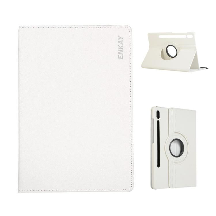 ENKAY 360 Degree Rotation Litchi Leather Smart Tablet Case