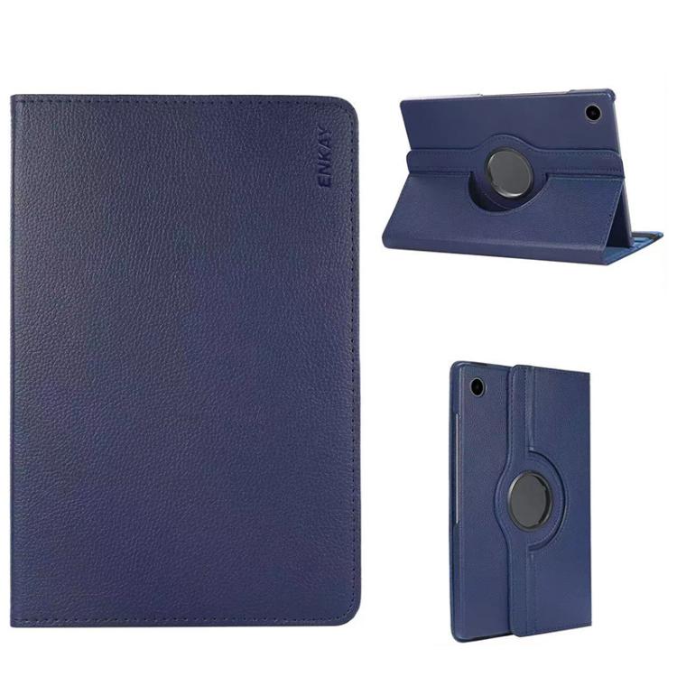ENKAY 360 Degree Rotation Litchi Leather Smart Tablet Case