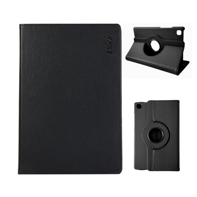 ENKAY 360 Degree Rotation Litchi Leather Smart Tablet Case
