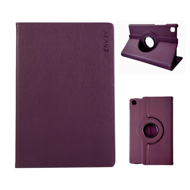 ENKAY 360 Degree Rotation Litchi Leather Smart Tablet Case