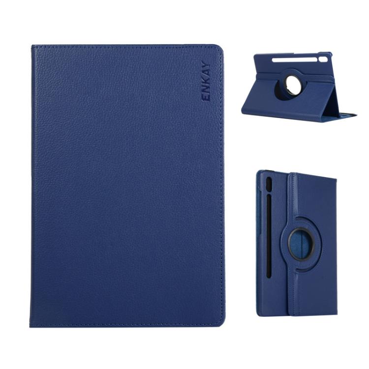 ENKAY 360 Degree Rotation Litchi Leather Smart Tablet Case