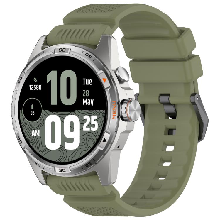 Black Steel Buckle Silicone Watch Band