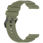Black Steel Buckle Silicone Watch Band — Black
