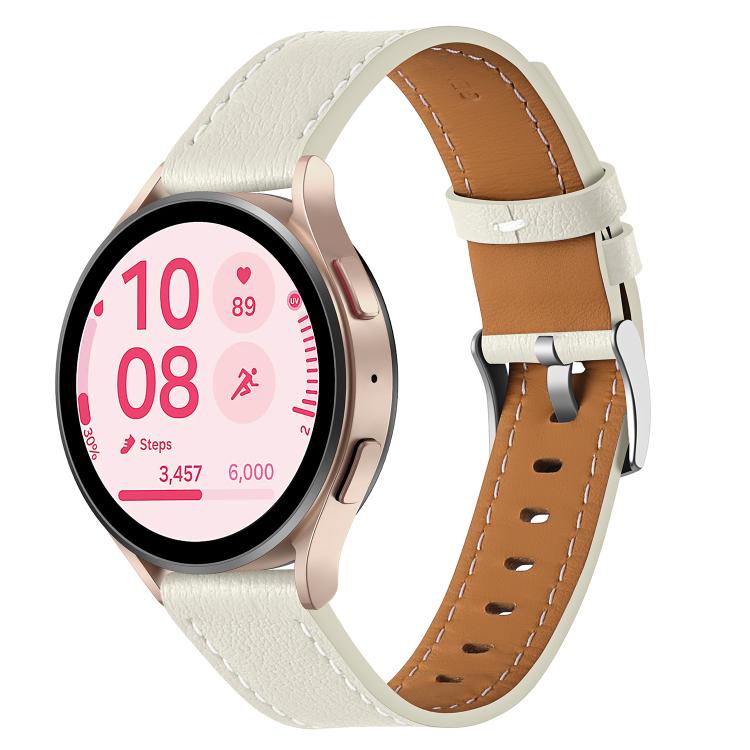 Push Button Silver Steel Buckle Genuine Leather Watch Band — Yellow Brown