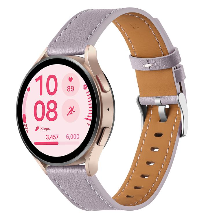 Push Button Silver Steel Buckle Genuine Leather Watch Band — view 16