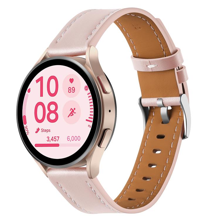 Push Button Silver Steel Buckle Genuine Leather Watch Band — view 12