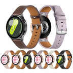 Push Button Silver Steel Buckle Genuine Leather Watch Band