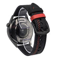 Seven-Line Tri-Star Buckle Pull Up Leather Watch Band